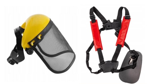 KASK MASKA TWARZY SIATKOWA OSŁONA + SZELKI DO KOSY