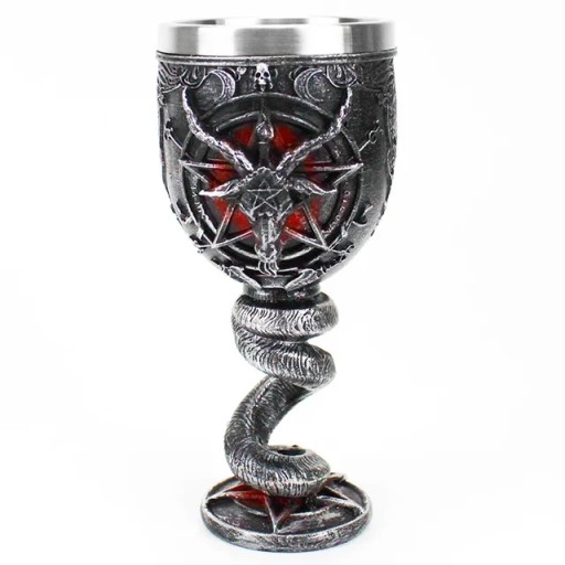 EPICKI KUFEL KIELICH ŚNIADANIE U SZATANA STAL NIERDZEWNA 200ML LARP RPG