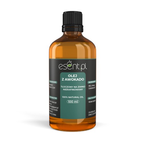 Olej z Awokado 100 ml NIERAFINOWANY, zimnotłoczony