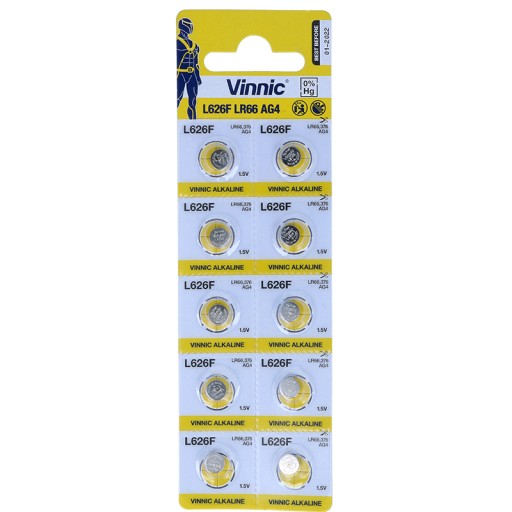 10x BATERIA ALKALICZNA VINNIC G4 L626 AG4 377 LR66