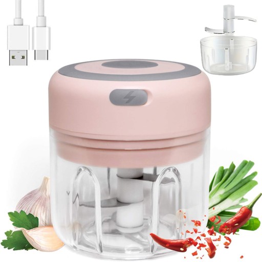 ELEKTRYCZNY MŁYNEK DO CZOSNKU ROZDRABNIACZ DO ŻYWNOŚCI 250/100ml USB