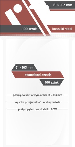 Koszulki na karty Rebel 61x103 Standard Czech 100