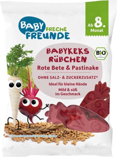 Freche Freunde BIO Ciasteczka Orkiszowe z Buraczkiem i Pasternakiem