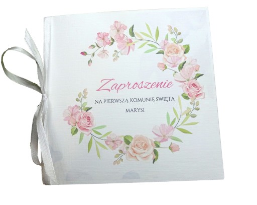 Zaproszenia Pierwsza Komunia wianki wzory