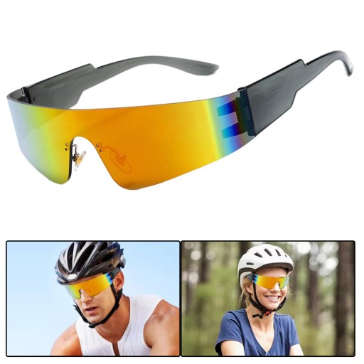Modne sportowe okulary przeciwsłoneczne Anti Shock Ochrona UV Gotyckie,