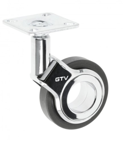 PREMIUM kółko meblowe rolka GIRA GTV CHROM fi 60 h-94,5 mm bez hamulca HIT