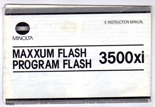 MINOLTA MAXXUM FLASH PROGRAM FLASH 3500xi INSTRUKCJA