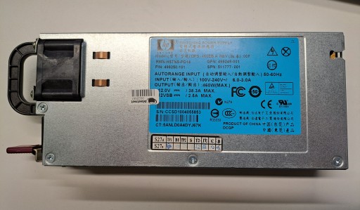 Zasilacz serwerowy HP DPS-460EB A, HSTNS-PD14