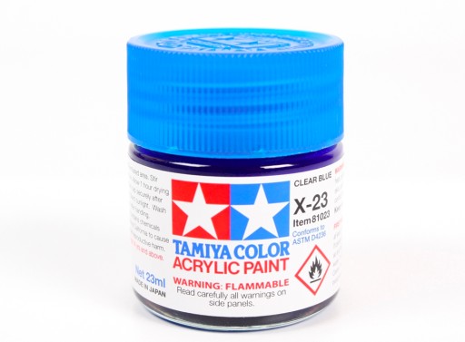 MODELARSKA FARBA AKRYLOWA NIEBIESKA TAMIYA 23ml X-23 CLEAR BLUE