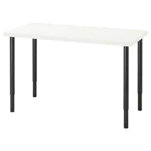 IKEA LAGKAPTEN/OLOV Biurko biały/czarny 120x60 cm