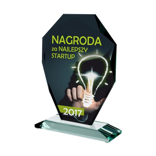 Trofeum szklane G007 podziękowanie statuetka