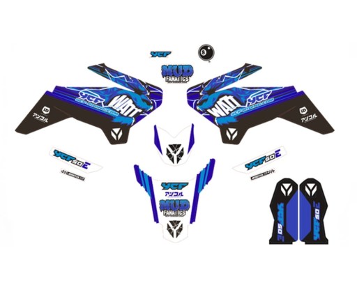 Okleina YCF 50e 2018 standard zestaw komplet naklejek grafik pit bike dirt