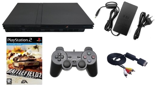 Konsola PlayStation 2 PS2 Slim + Pad + Karta + Battlefield 2 Modern Combat