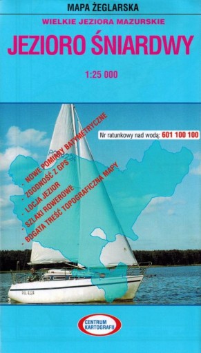 JEZIORO ŚNIARDWY MAPA ŻEGLARSKA LAMINOWANA 1:25t.