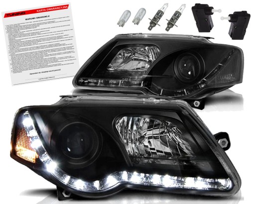 VW PASSAT B6 3C 05-10 LAMPY reflektory LED BLACK