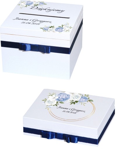 Pudełko na obrączki koperty blue