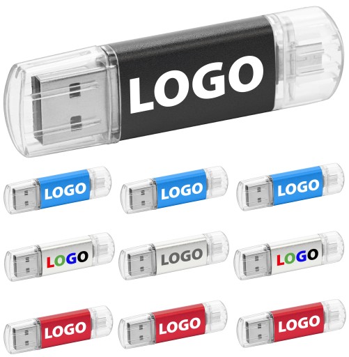 Pendrive MP1 duo 32GB usb2.0 + usbC 10 szt z LOGO