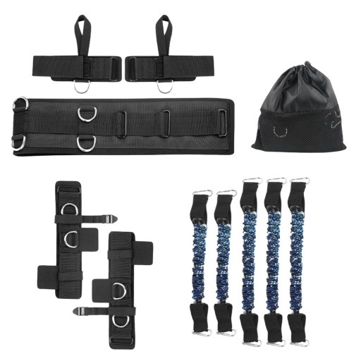 Boxing Resistance Bands Set with Storage Bag for Track and 150lbs Blue