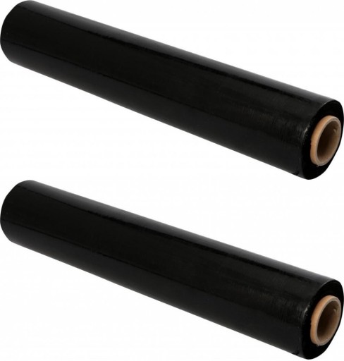 Folia stretch 0.5-284m 3kg czarna strecz x2