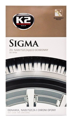 K2 ŻEL DO NABŁYSZCZANIA OPON GUMY i gąbka SIGMA 0,5L
