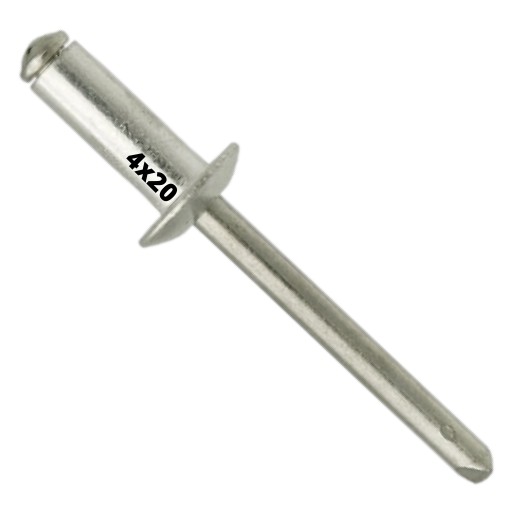 NITY ZRYWALNE ALUMINIOWE 4x20mm NIT 50 SZTUK