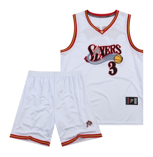 Strój sportowy z haftowanej koszulki Allen Iverson wstylu retro