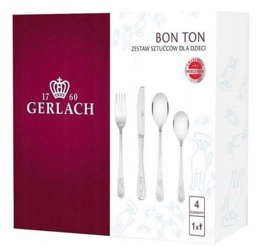 GERLACH BON TON PIESKI ZESTAW SZTUĆCÓW DLA DZIECI