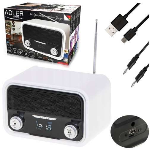 Stylowe Radio ADLER FM/USB/MP3/SD/BTooth AD 1185