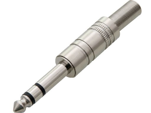 Wtyk jack 6.3 stereo na kabel lutowany metal HQ