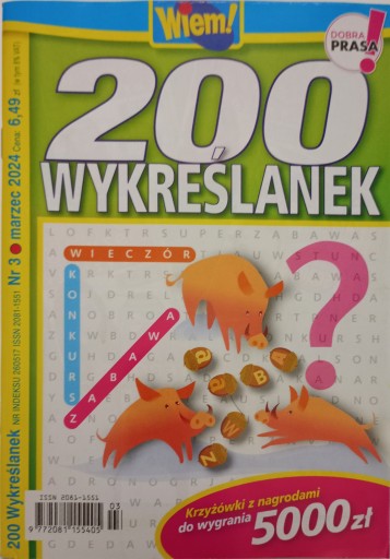 Krzyżówki Wiem! 200 WYKREŚLANEK 3/2024