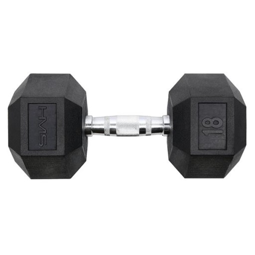 HANTLA STAŁA GUMOWANA HEX 18KG CZARNA HMS