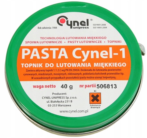 PASTA LUTOWNICZA TOPNIK DO LUTOWANIA CYNEL-1 40g