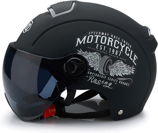 KASK MOTO PÓŁOTWARTY 56-62CM DAVID 310C BLACK WZÓR