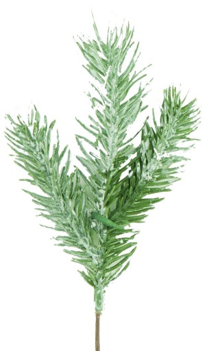 GAŁĄZKA ZIELONA OŚNIEŻONA IGŁY ŚNIEG ŚWIĘTA 18 CM