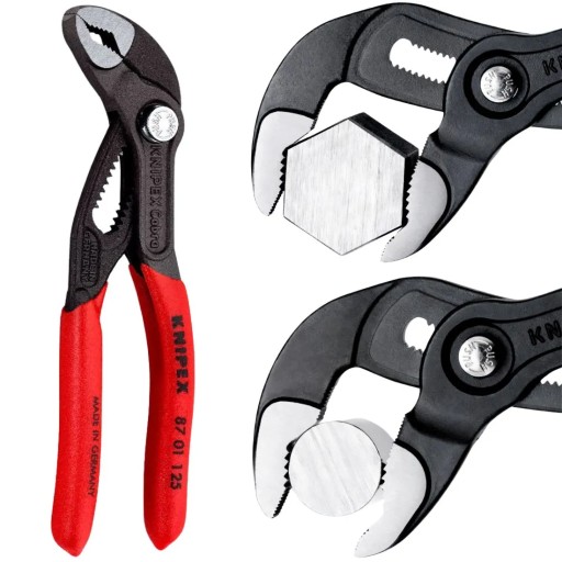 SZCZYPCE NASTAWNE KNIPEX KLUCZ DO RUR COBRA 125 MM 13 POZYCJI REGULACJI