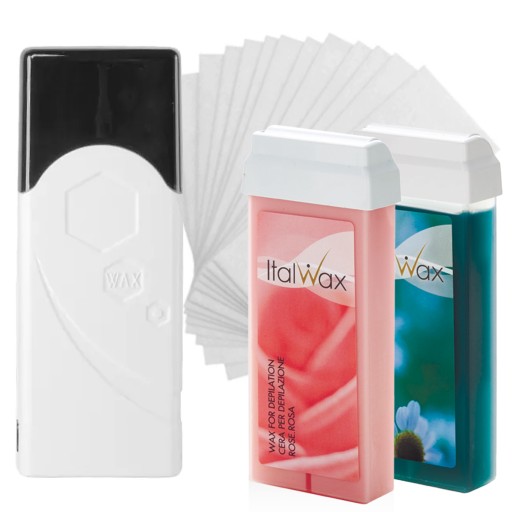 ItalWax 2x WOSK DO DEPILACJI W ROLCE Azulene ROSE 100ml + PASKI PODGRZEWACZ