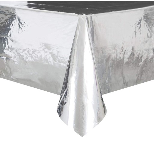 Obrus foliowy SREBRNY metaliczny 137x274cm