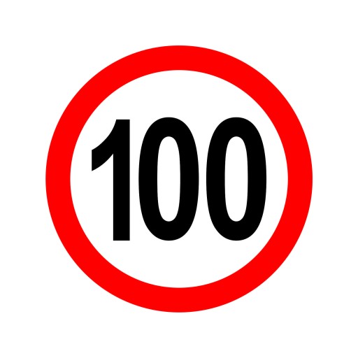 NAKLEJKA OGRANICZENIE PRĘDKOŚCI 100km ZNAK śr16 cm