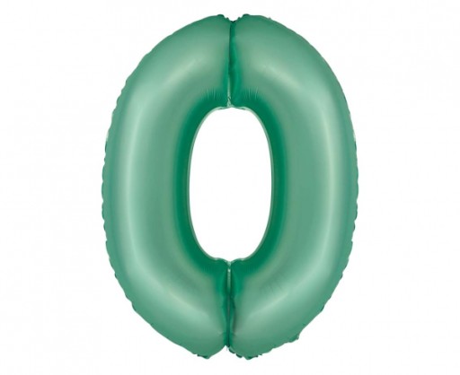 Balon foliowy Smart Cyfra 0 miętowa matowa 76 cm