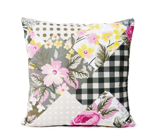POSZEWKA bawełna 60x60 Patchwork różowy kwiat
