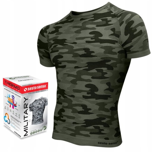 KOSZULKA męska termoaktywna Sesto Senso T-SHIRT trekkingowy MORO - XXL
