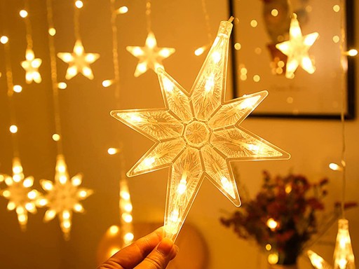 Girlanda LAMPKI kurtyna świetlna z gwiazdkami LED