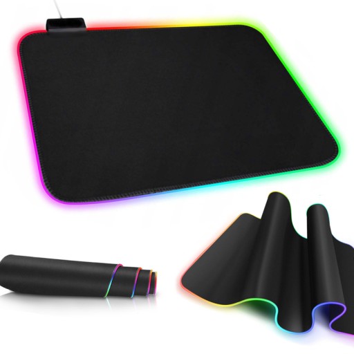 PODŚWIETLANA PODKŁADKA POD MYSZ GAMINGOWA RGB LED