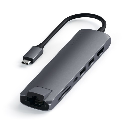 Satechi Slim Multiport adapter USB-C USB-A HDMI 4K RJ45 micro/SD
