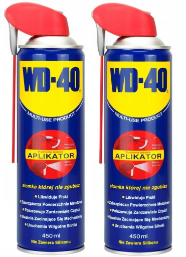 2x WD-40 PREPARAT WIELOFUNKCYJNY Z APLIKATOREM 450 MLODRDZEWIACZ, NA PISKI