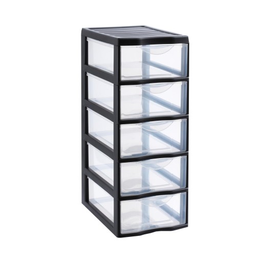 SUNDIS ORGANIZER, PLASTIKOWA SKRZYNKA Z 5 SZUFLADAMI, 36,5 X 26 X 61 CM