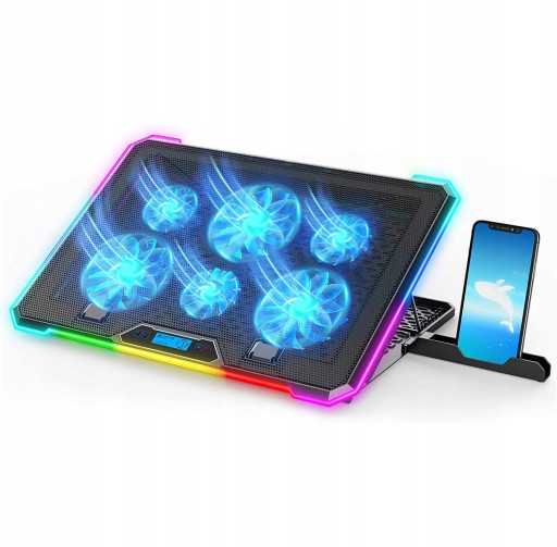 PODSTAWKA PODKŁADKA CHŁODZĄCA LAPTOP LED RGB USB