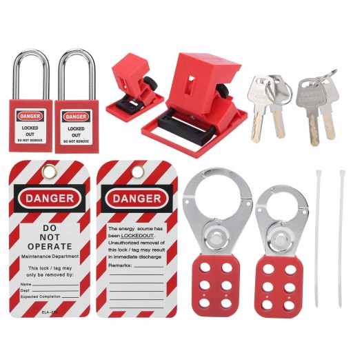 ZESTAW BLOKADY ELEKTRYCZNEJ TAGOUT TAG LOTO HASP