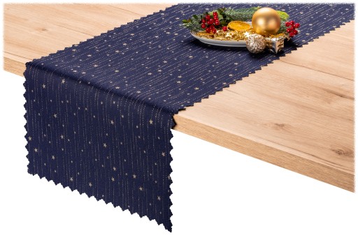 bieżnik DWUSTRONNY 40x140 ŚWIĄTECZNY ZŁOTY granat Milky WAY