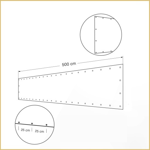MONTAŻ OCZEK CO 25CM OSŁONA BALKONOWA 5M COVER-IT OSŁONA NA BALKON TARAS